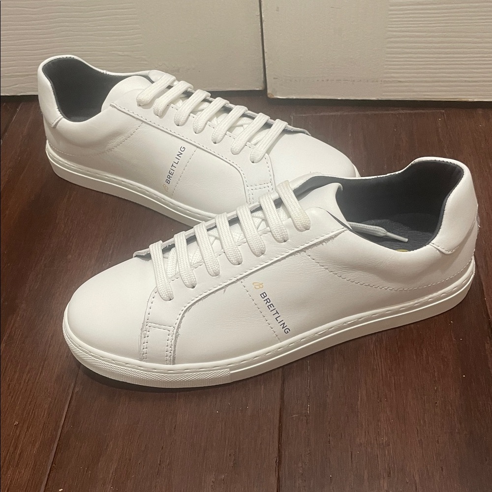 Breitling- white Leather tennis shoes